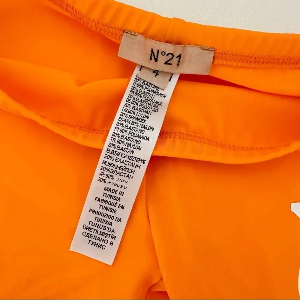 ⭕️ No21 Girls Biker Shorts Orange Logo 4 T Designer